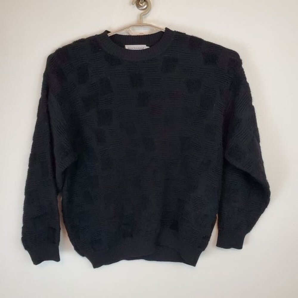 Beau Brummel vintage wool sweater textured knit crew neck
